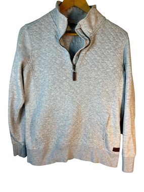 L.L. Bean Quilted 1/4 Zip Pullover Sweatshirt Jacket Gray Medium Psw Outdoors